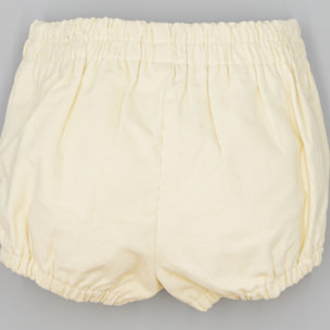 Bermuda Beige De Pana Con Botones De Madera