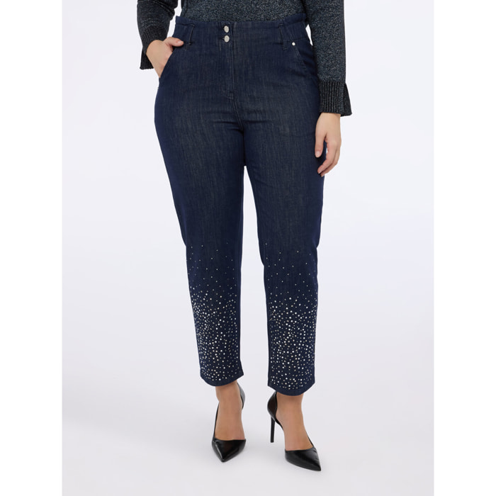 Fiorella Rubino - Jeans Ballon con applicazioni luminose - Blu