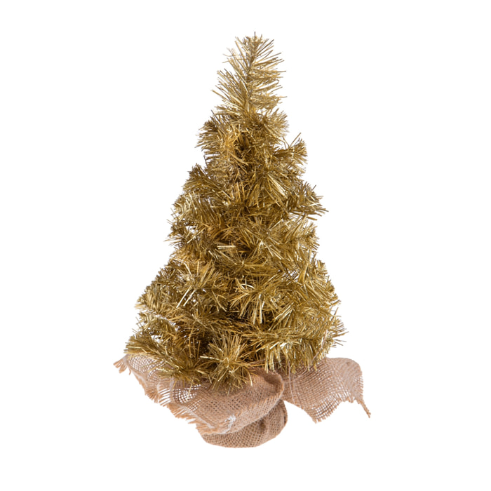 Abete artificiale 52 rami Oro Pvc - Pezzi 1 - Colore Dorato - 19x35Hx19cm - Bianchi Dino