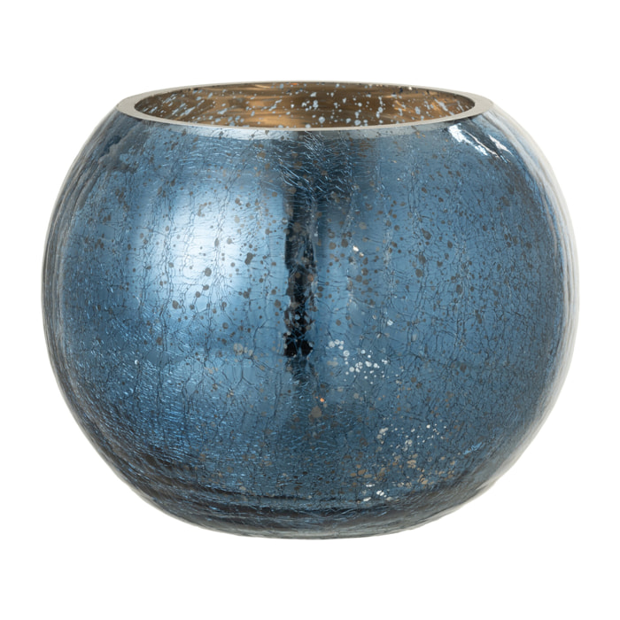 J-Line photophore Boule Craquele Effet Nacré - verre - bleu - large