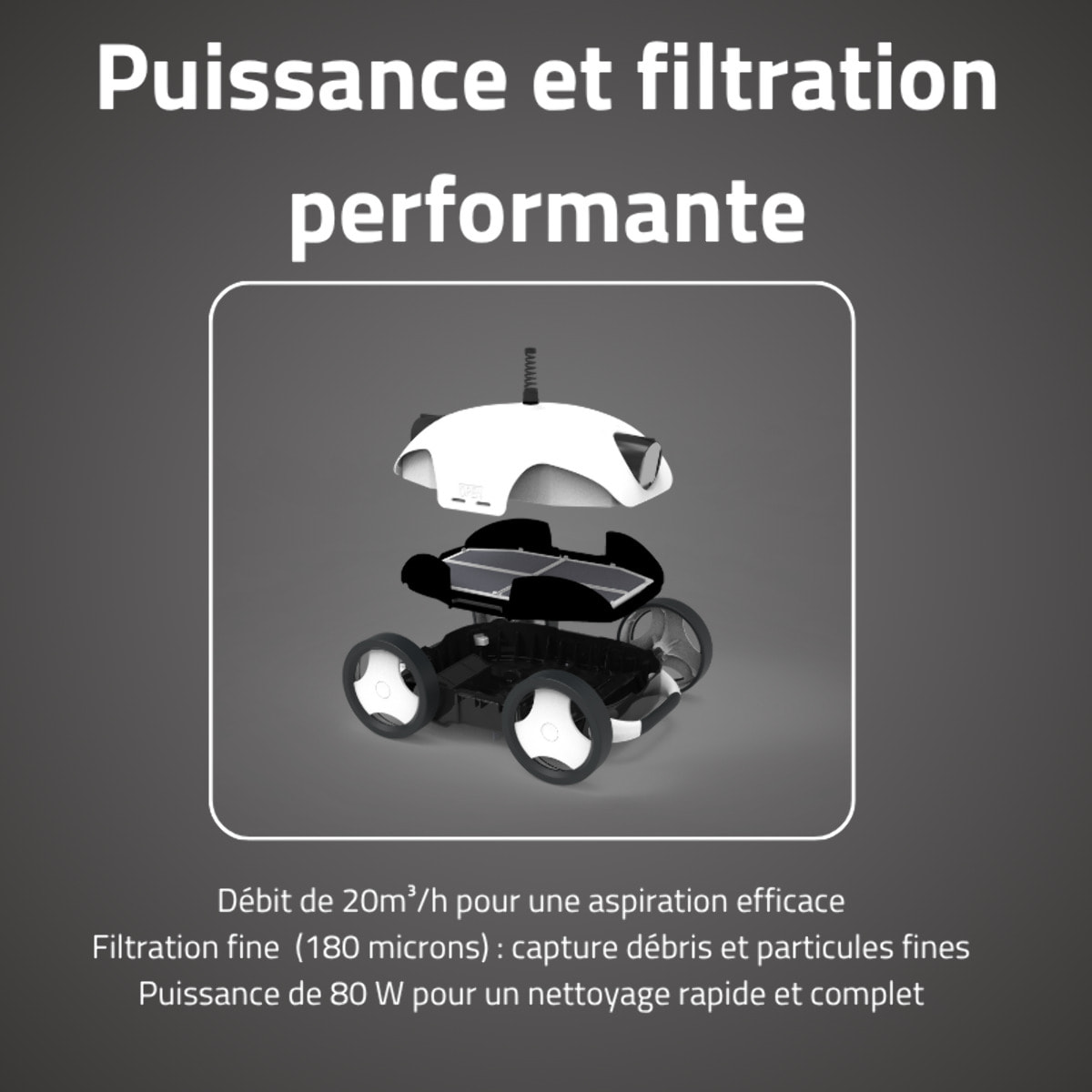 Bestway Robot piscine Falcon nettoyage fond et pentes 28 m² max