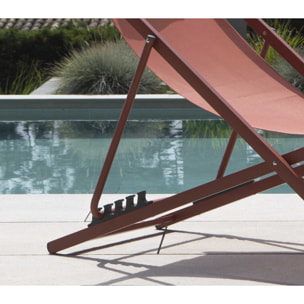 Lot de 6 chiliennes en acier - terracotta - PAROS