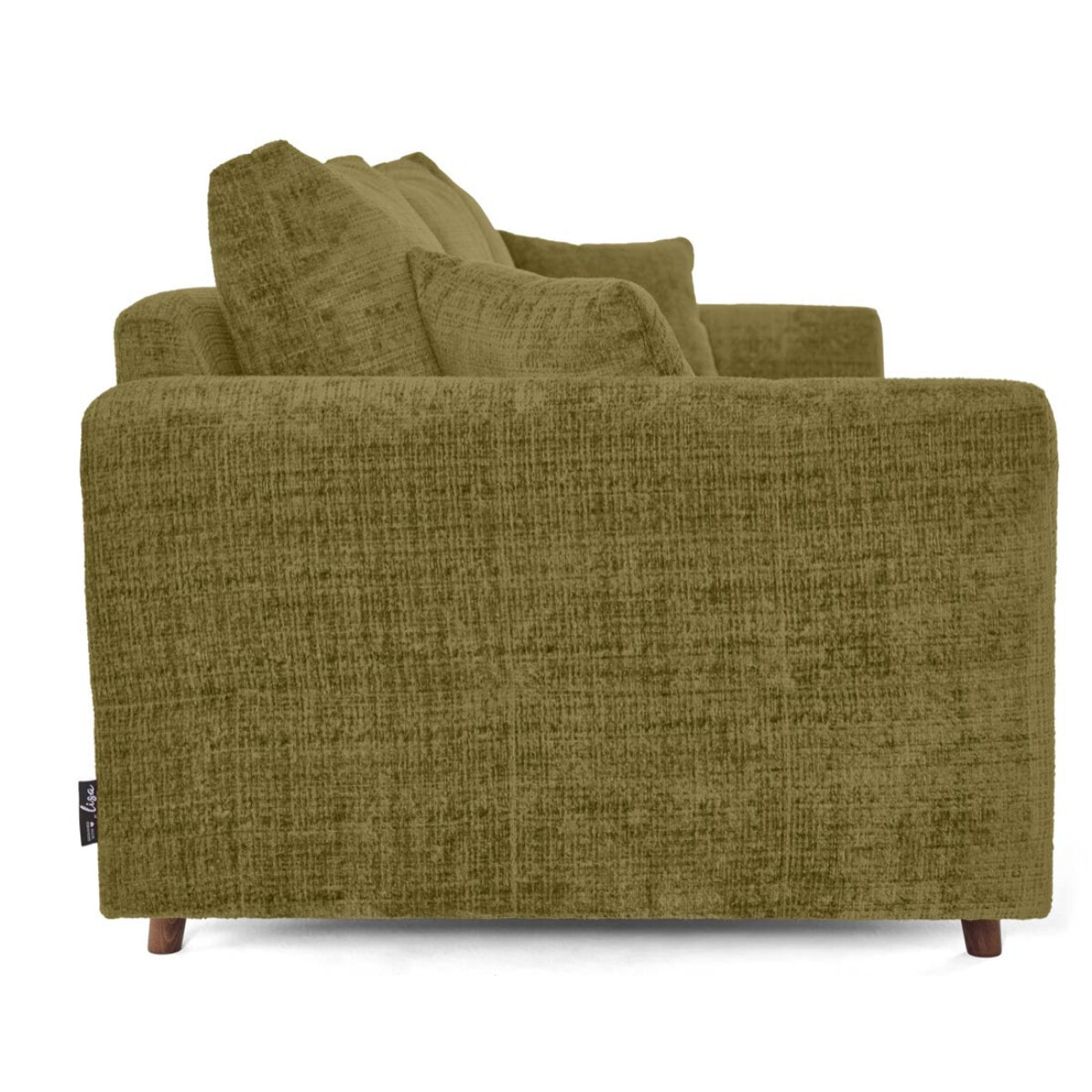 Rune - canapé droit 3 places en velours texturé - Vert Olive