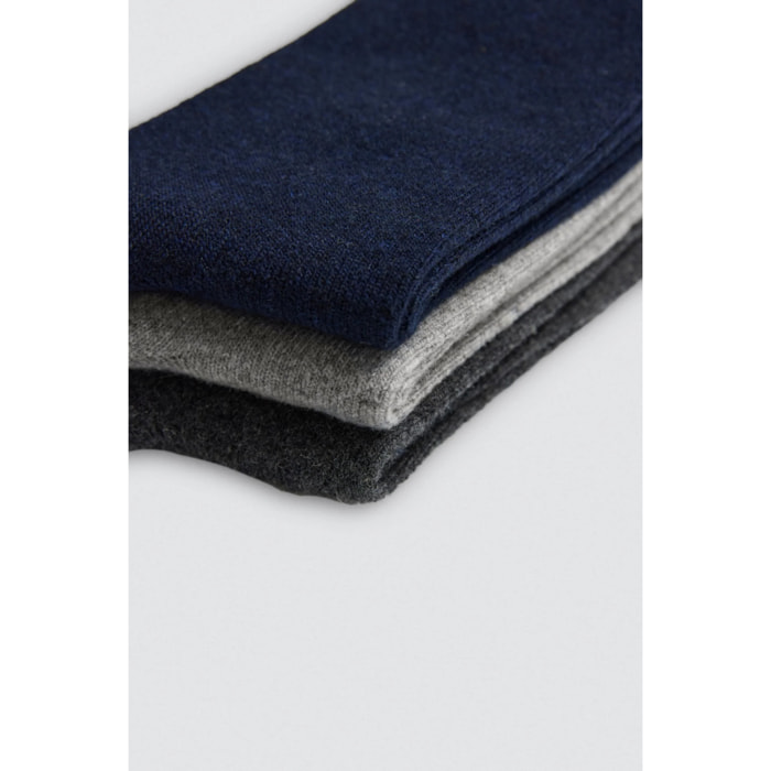 Confezione da 3 calzini basico in lana in colori neutri