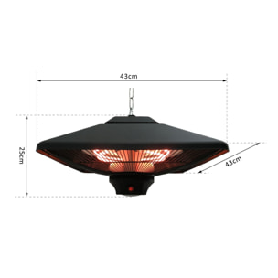 Estufa Colgante De Techo Con Control Remoto 1000/2000w