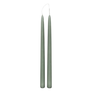 Lot de 2 bougies bâtons "Hugo" en coton H30cm vert céladon