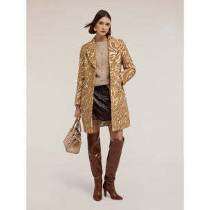 Motivi - Cappotto misto lana jacquard - Beige