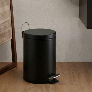Poubelle à pédale Inox 5L Noir MSV