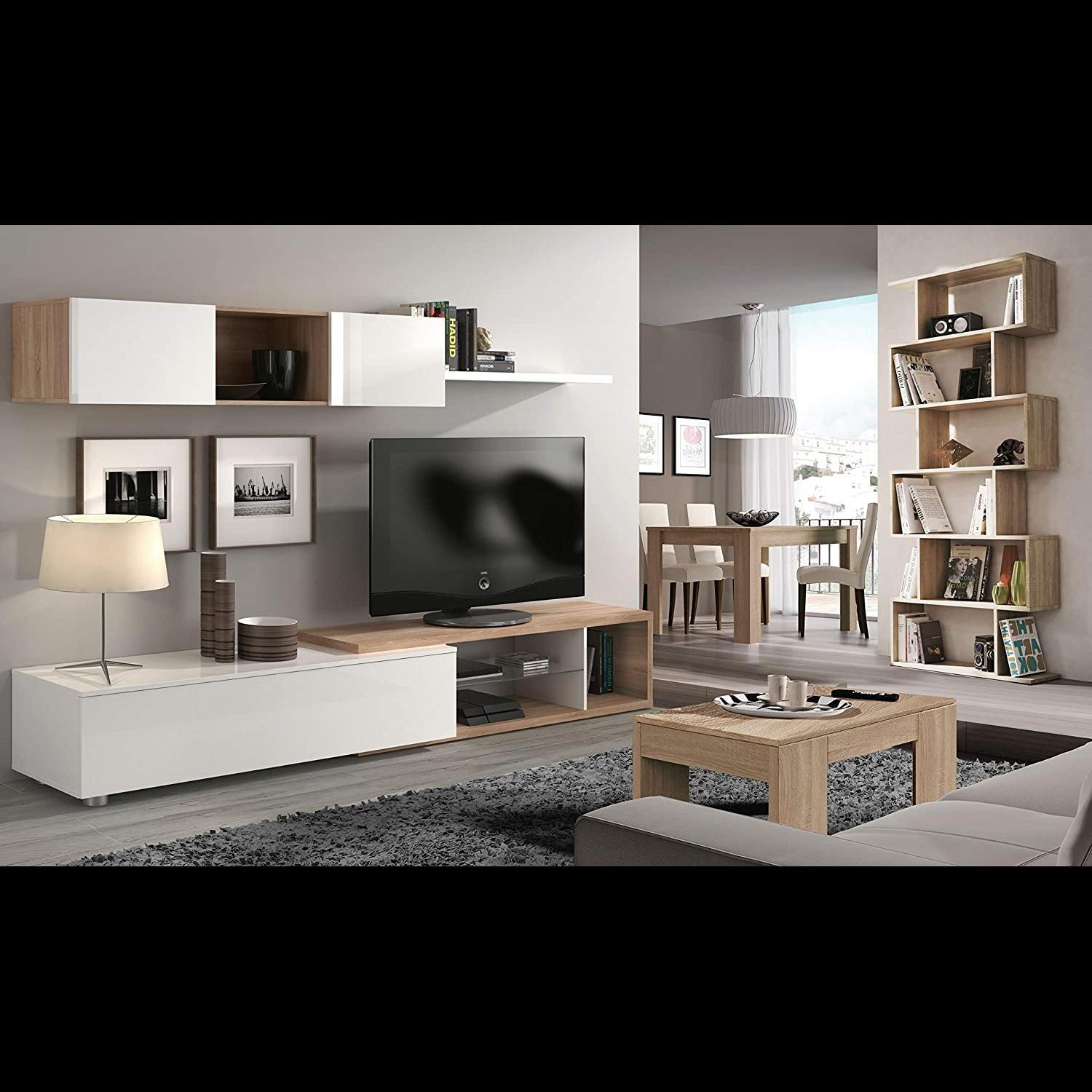 Libreria da Terra Con Mensole Zig Zag Friburgo Plus 192 x 80 x 25 cm Rovere