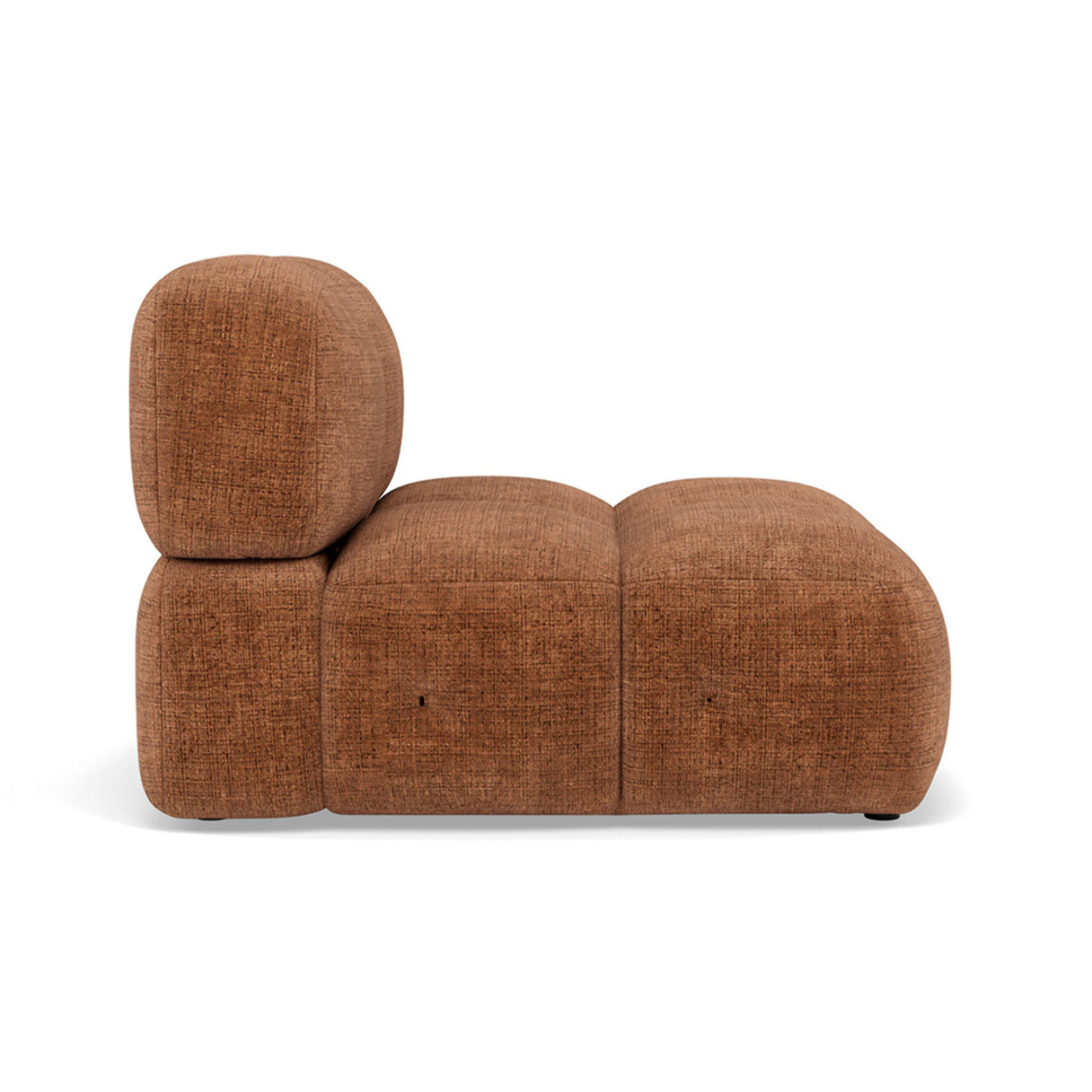 Grace - module d'assise sans accoudoir en velours texturé - Rouille