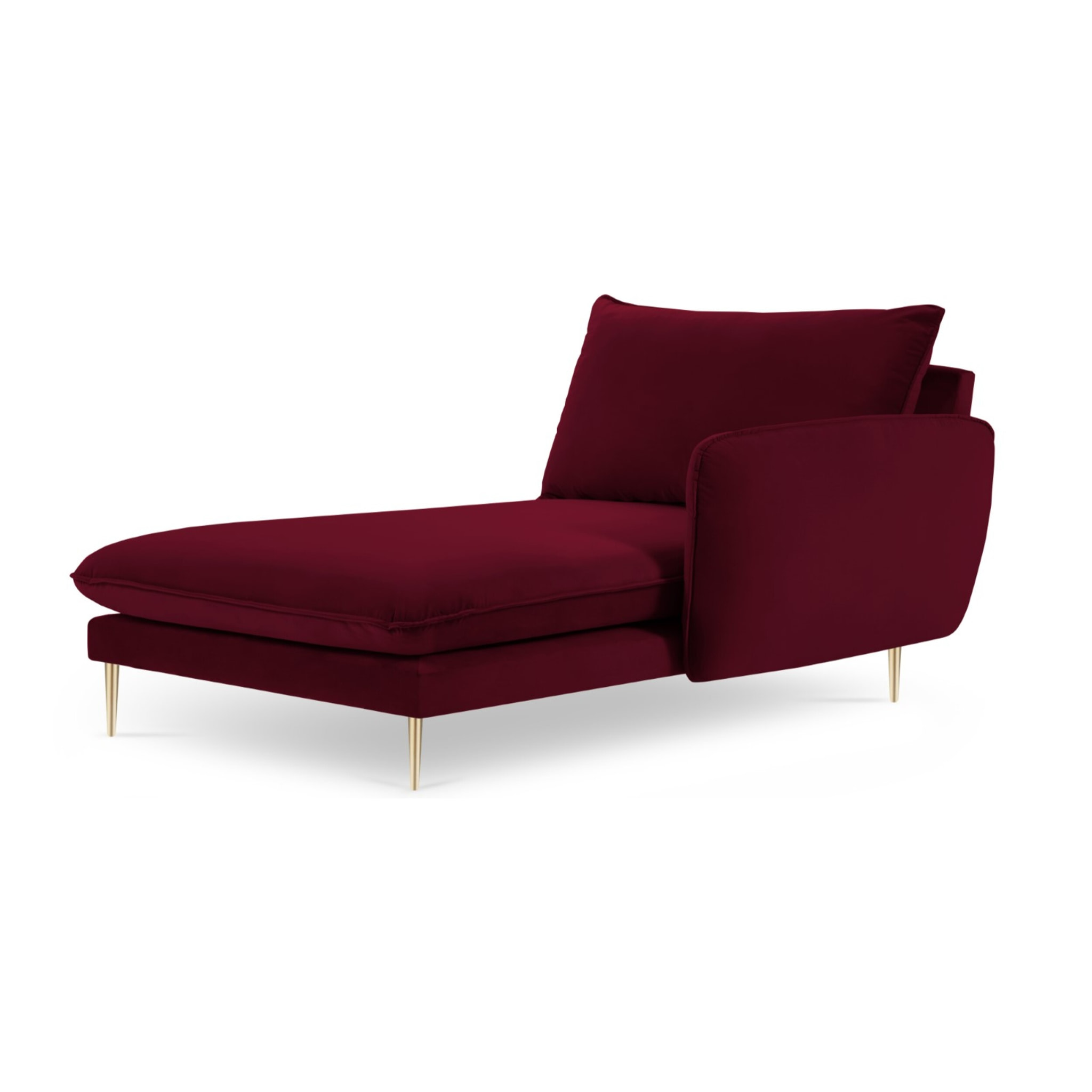 Méridienne droite "Vienna" en velours rouge