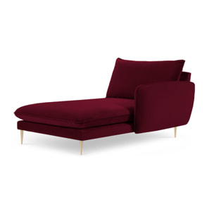 Méridienne droite "Vienna" en velours rouge
