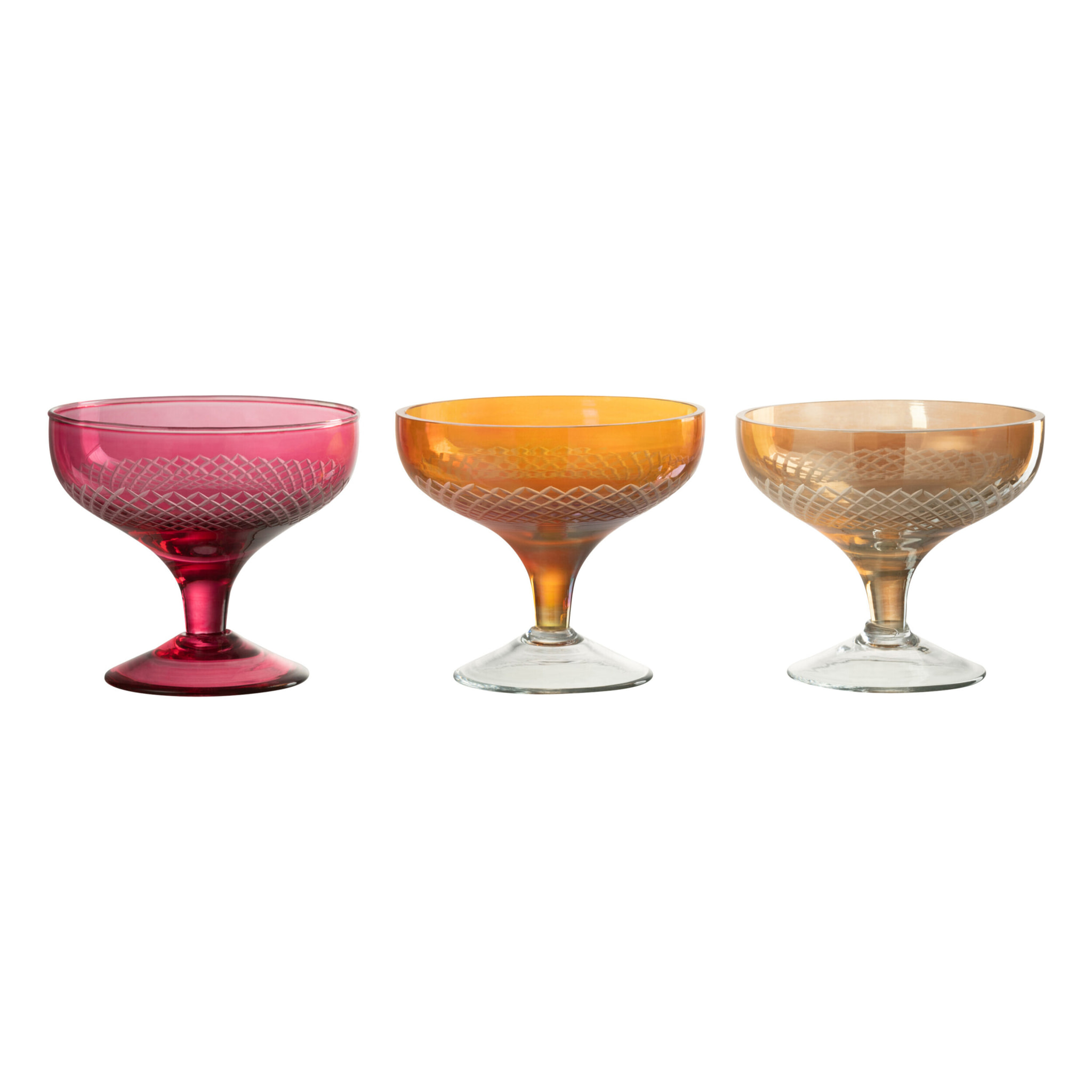 J-Line verre sur pied - verre - rouge - 4 pcs