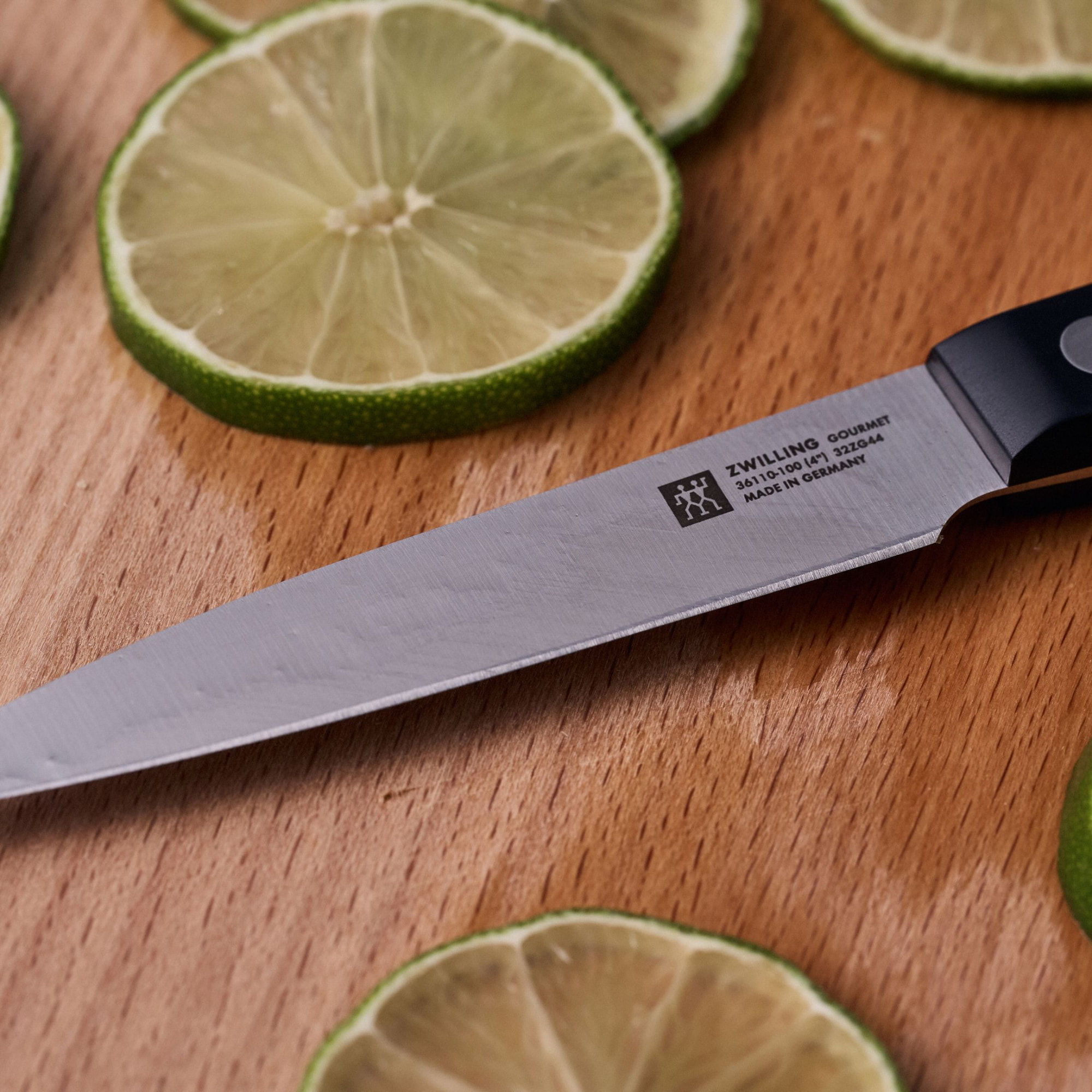 Couteau à Larder et à Garnir, 10 cm, Acier Spécial Inoxydable, Noir, Gourmet
