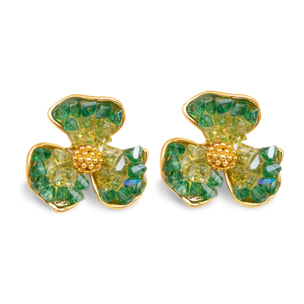 Boucles d'Oreille Clover Plaqué Or