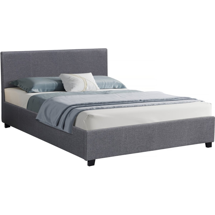 Lit double avec coffre "Carla" - 140 x 190 - Gris