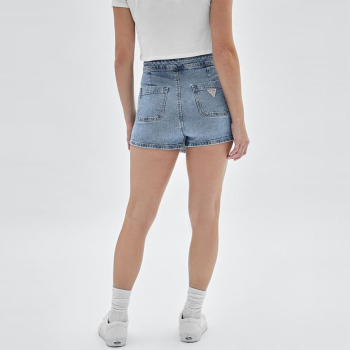 GUESS Originals - Jupe-short Blaire - coton - bleu denim