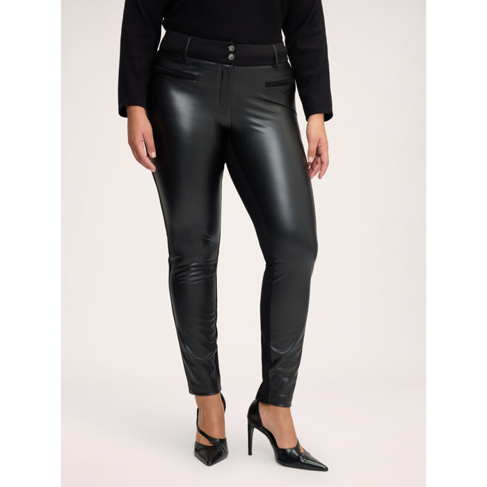 Fiorella Rubino - Pantalones skinny en punto Milano - Negro