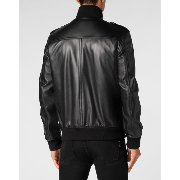 PHILIPP PLEIN Leather Bomber