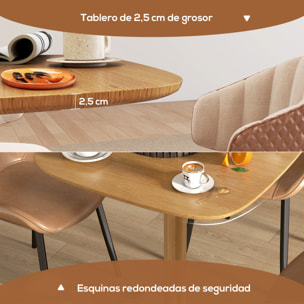 Mesa de Comedor de Madera, Mesa de Cocina Cuadrada para 4 Personas, Base Cuadrada, para Espacios Pequeños, Salón, 70x70x75 cm, Madera Natural