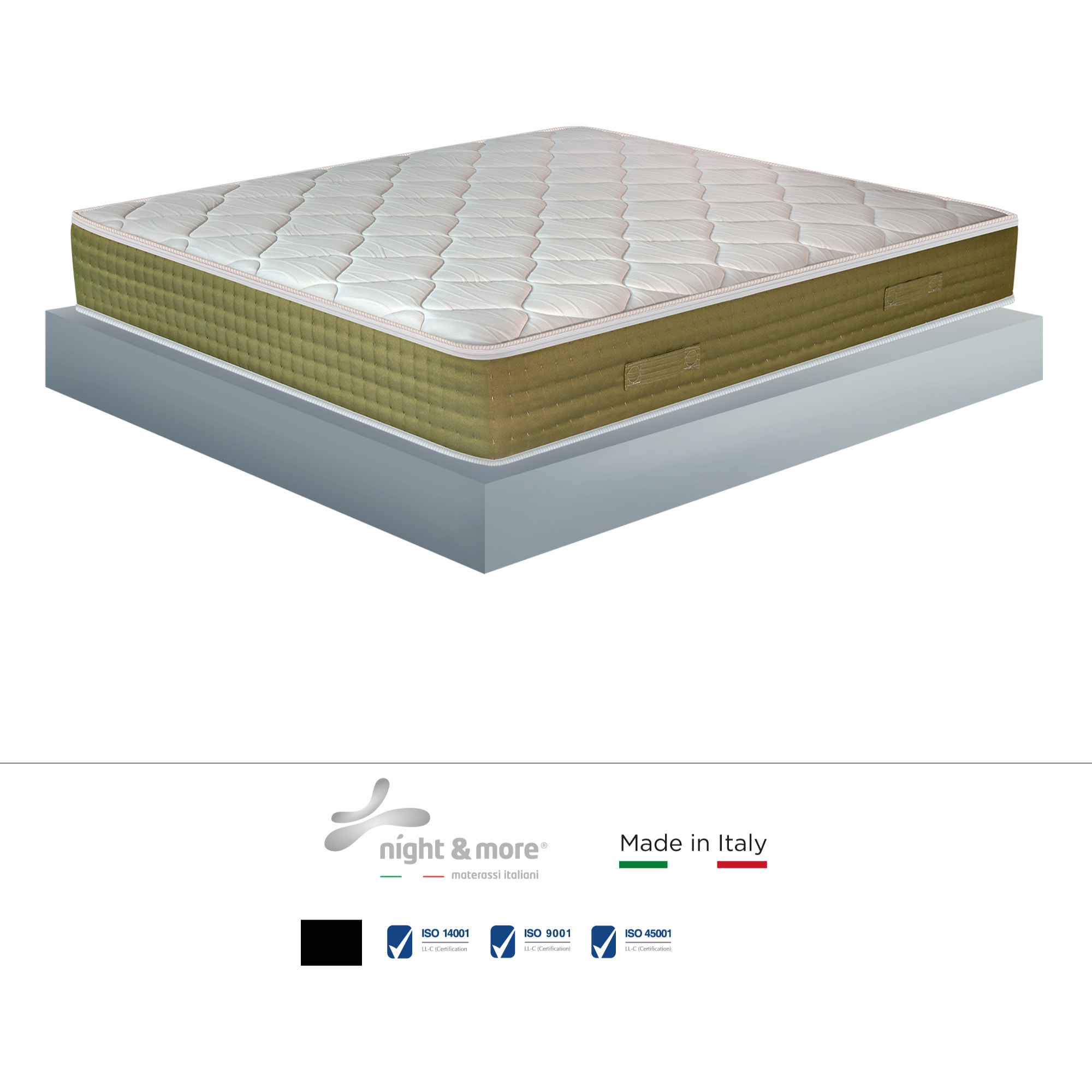 "Elegance Spring" H26 cm 180x200 2 guanciali Memory OMAGGIO a molle insacchettate indipendenti ,7 zone a portanza differenziata arrotolato