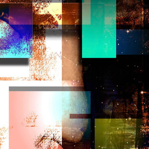 Affiche encadrée art abstrait visage contemporain Affiche + cadre en métal - Noir