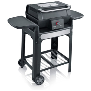 Barbecue électrique SEVERIN PG8139 noir sur chariot sonde connectée 41.5x31.5 cm
