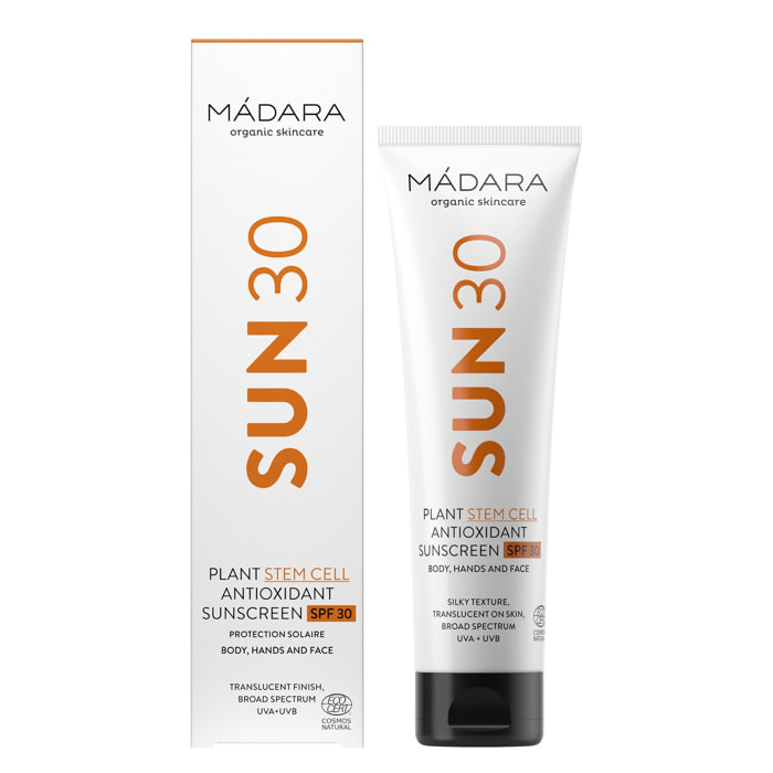 SUN30 Plant Stem Cell - Protection Solaire SPF30 Certifiée Naturelle 100 ml