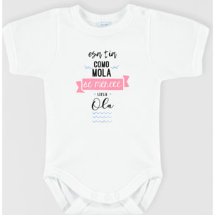 Body bebé frases manga corta hombro