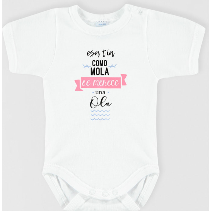 Body bebé frases manga corta hombro