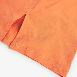 Camiseta niÃ±a estampada, mangas cortas, naranja