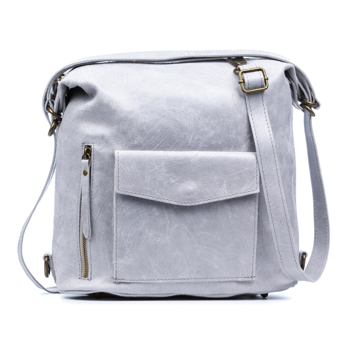 Irene Borsa a Spalla da Donna in Vera Pelle Scamosciata Stone Washed