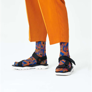 Calcetines dressed city maze crew azules y naranjas