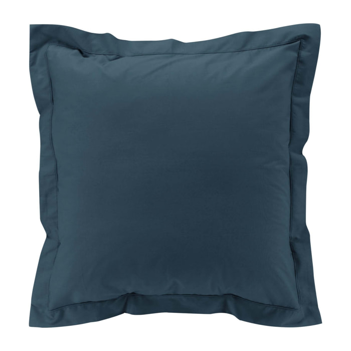 Taie d'oreiller volant plat 100% percale de coton ORIGINE - Bleu Foncé
