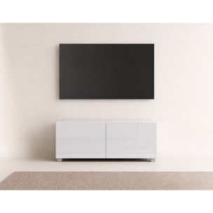 Alix - meuble tv modulable 100 cm - 2 portes - Blanc