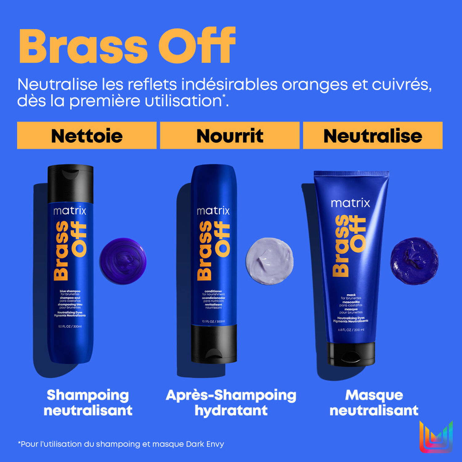 Brass Off - Shampoing Bleu Neutralisant de Reflets Indésirables Orangés Cuivrés