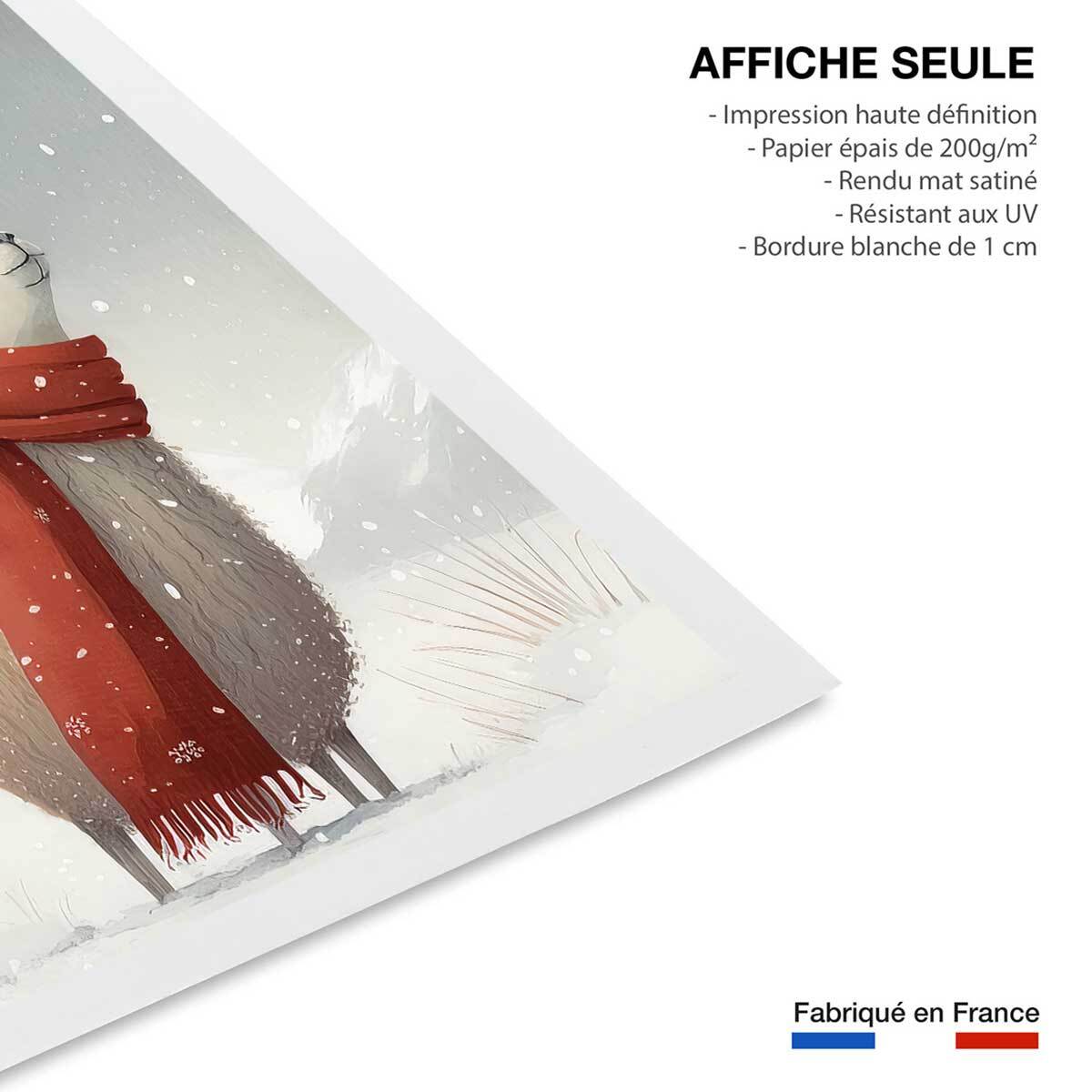 Affiche enfant lama et son écharpe  Affiche seule
