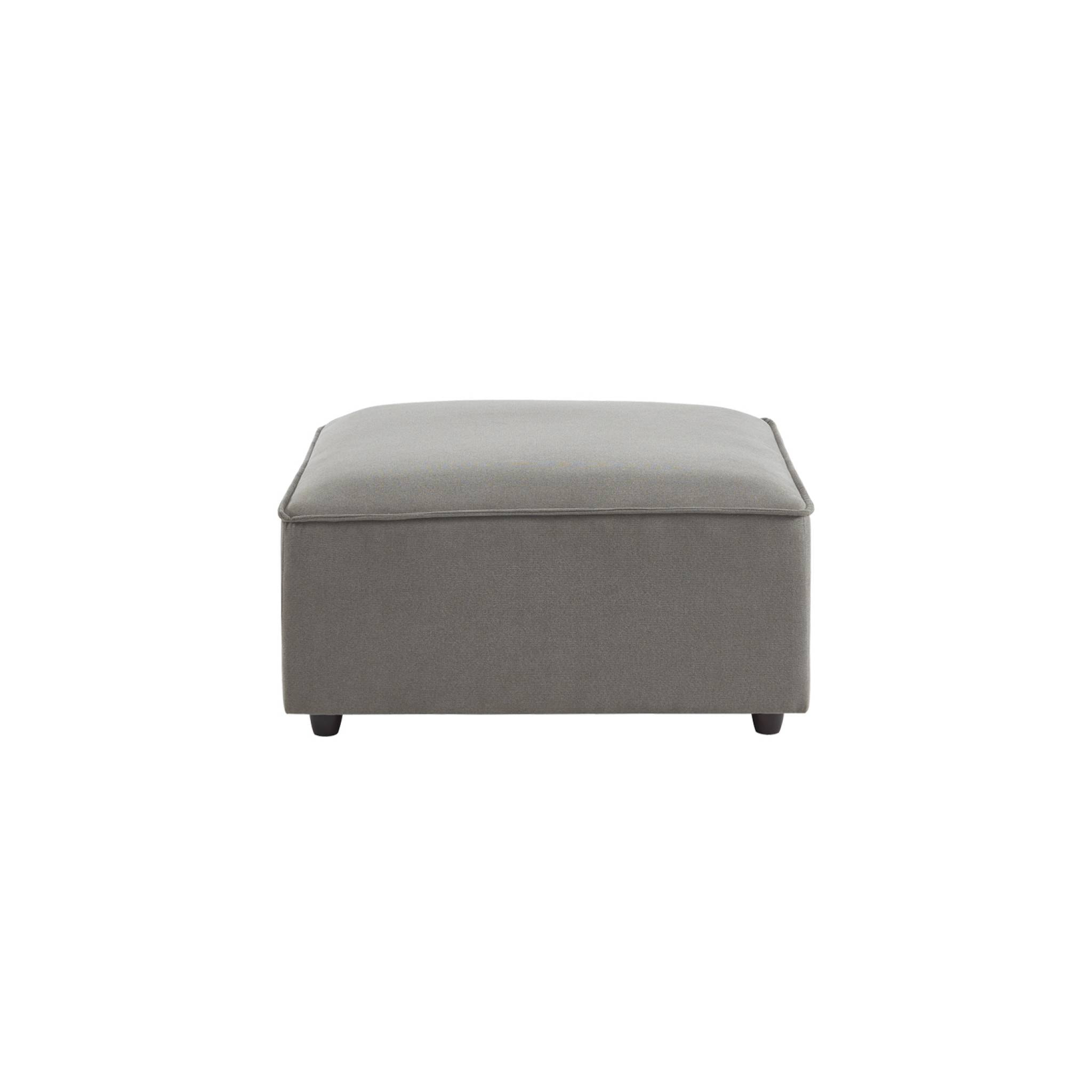 Pouf carré en tissu déperlant  gris clair - SENSE L 91 x l 91 x H44cm