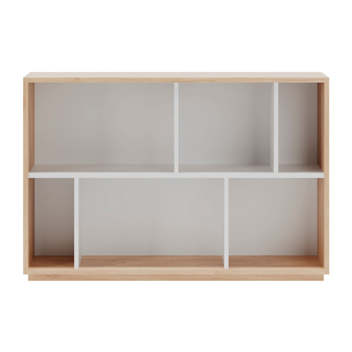 Estantería librería Nack melamina roble-blanco 80x119x32 cm