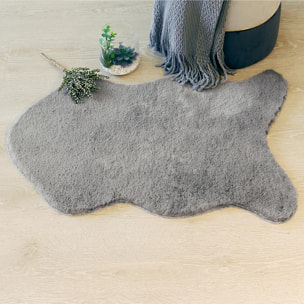 Tapis effet fourrure gris 60x90cm