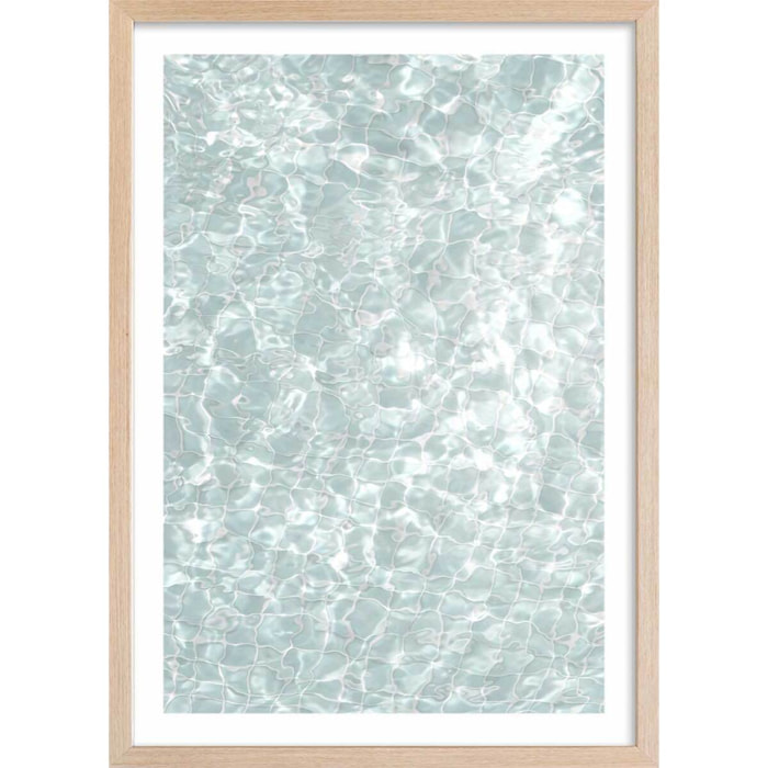 Poster au fond de la piscine Affiche + cadre en bois - Chêne