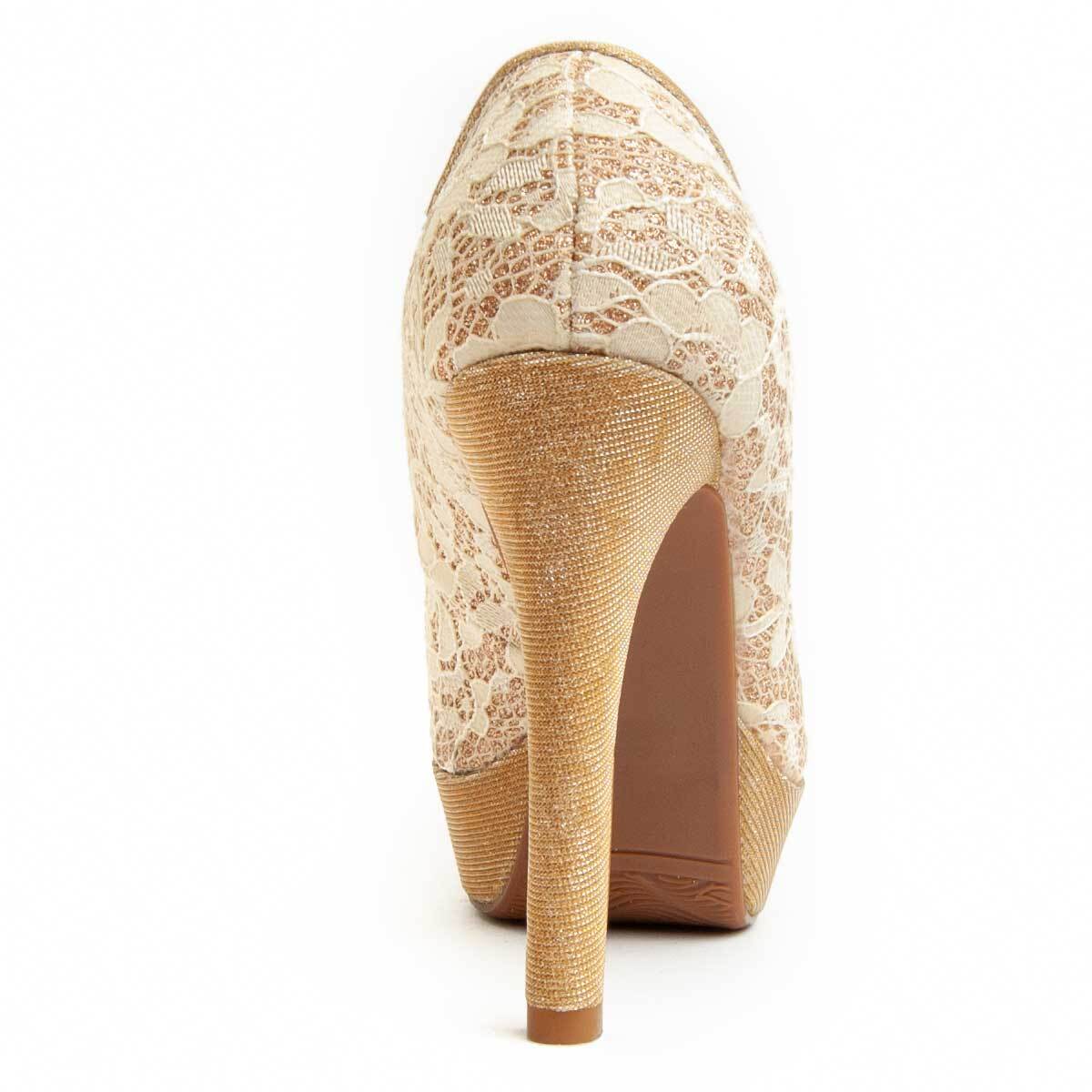 Zapato de tacón - Beige - Altura: 10 cm