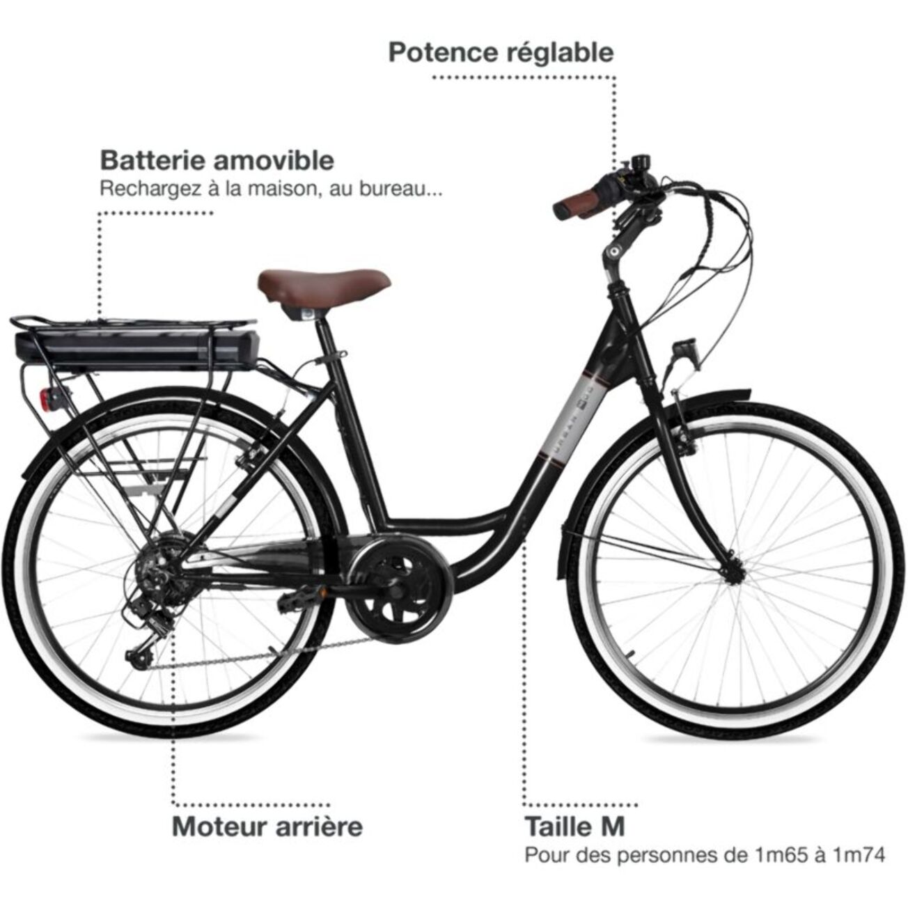 Vélo électrique ESSENTIELB Urban 400 noir