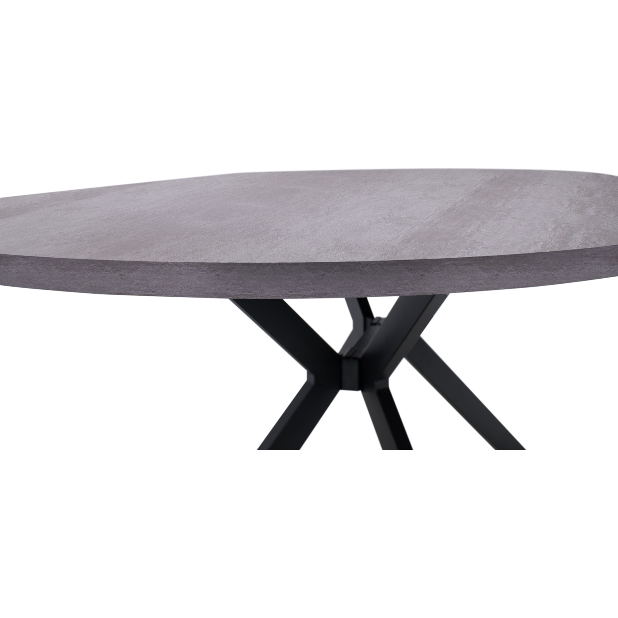 Marui Small - Tavolo da pranzo ovale in legno e metallo con piede centrale Ashi 150x90 cm - grigio