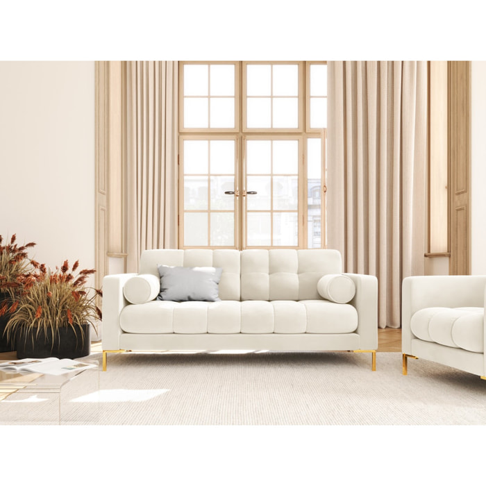 Canapé "Bali" 2 places en velours beige clair