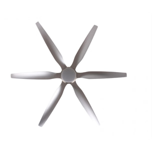 Ventilateur de plafond DC argenté avec pales de 166cm et lumière pour 60m2