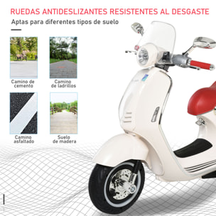 Moto Eléctrica con Faros Música 2 Ruedas Auxiliares Blanco