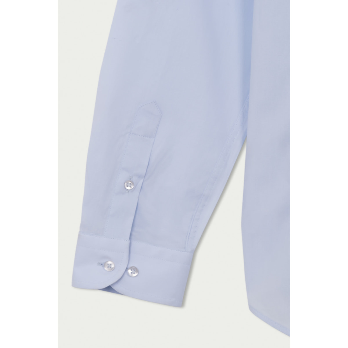 Camicia Uomo Coreano Slim Popeline Stretch Unito Celeste