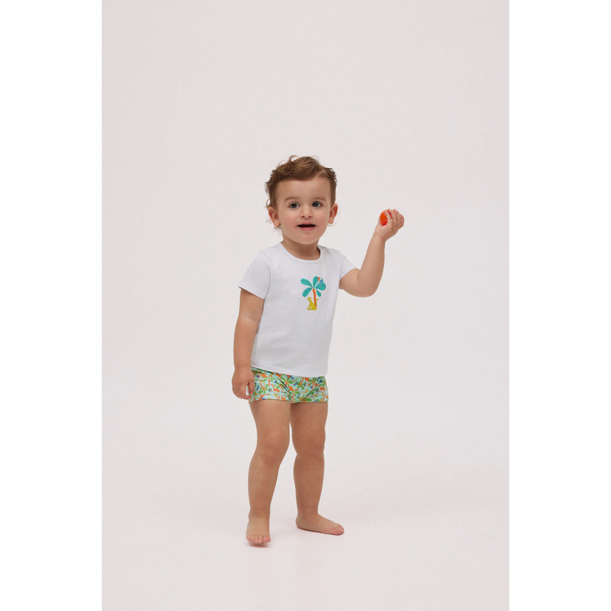 Completo costume boxer bimbo palme e maglietta