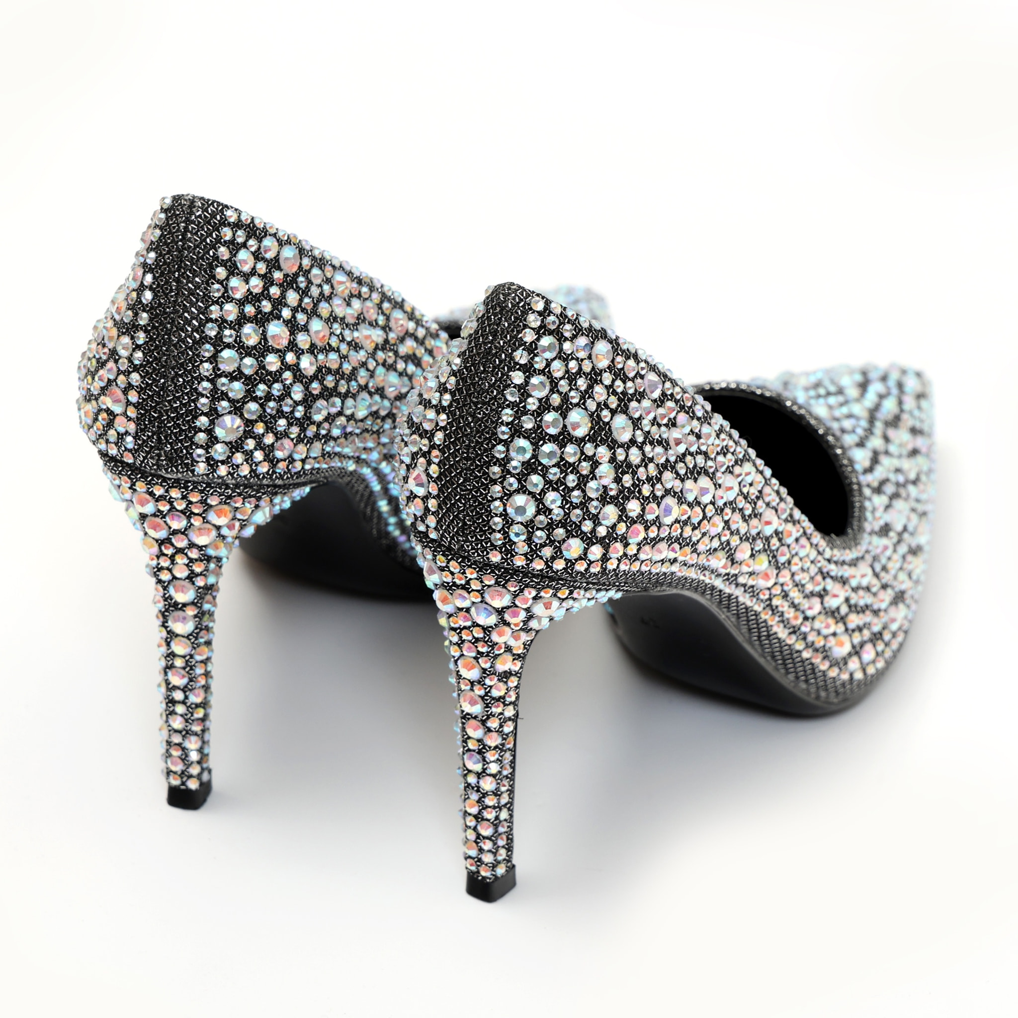 Dècolletè in simil pelle ricoperti di strass